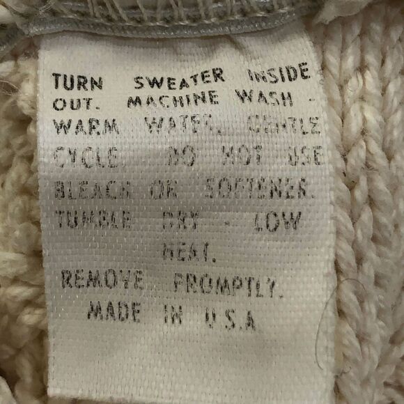 Orvis Women's Cream Cotton Crewneck Sweater Medium - Picture 6 of 7